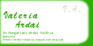 valeria ardai business card